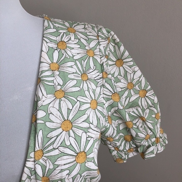 ZARA Smocked floral Mini Dress M cottagecore coquette - Picture 9 of 13